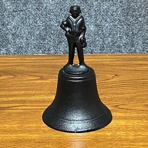 Vintage Cast Iron Bell Figurine Sailor Boy‎ Nautical Decor Farmhouse Accent